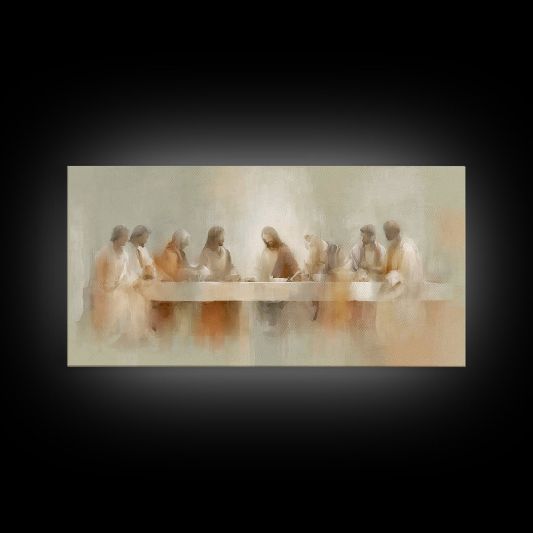 Radiant Supper Light | Framed Canvas Print | Christian Wall Art | Christian Art Canvas | Jesus Painting | Modern Christian Art | Christian