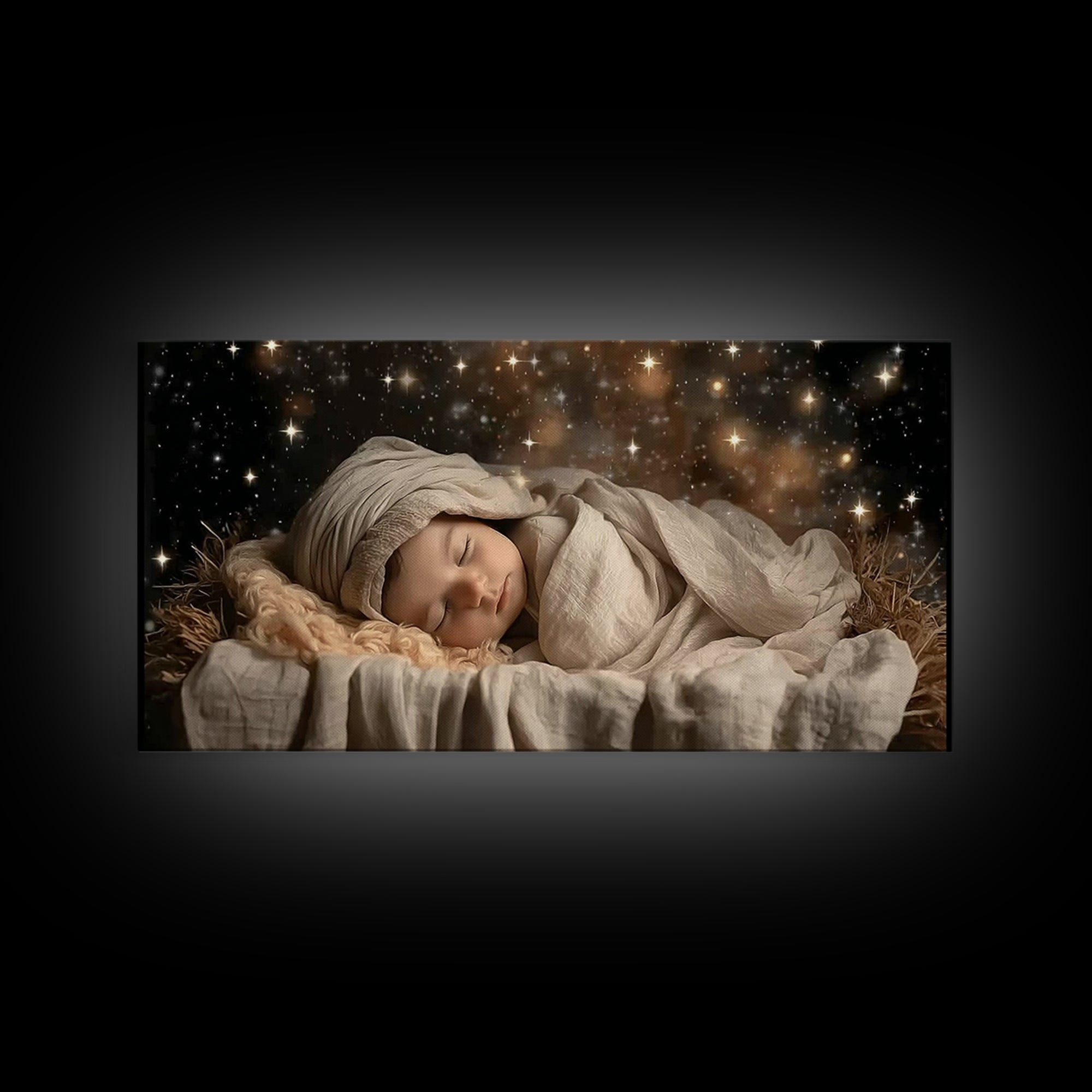 Starborn Child | Framed Canvas Print | Christian Christmas Art | Christian Art Canvas | Jesus Christmas Art | Christian Wall Art | Christma