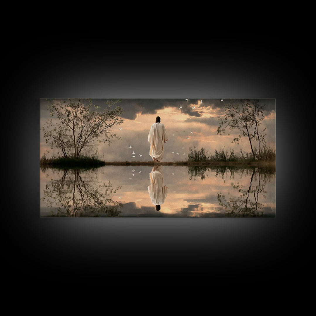 Path Of Peace – Framed Canvas Print – Christian Wall Art – Jesus Painting – Christian Art Canvas – Modern Christian Art