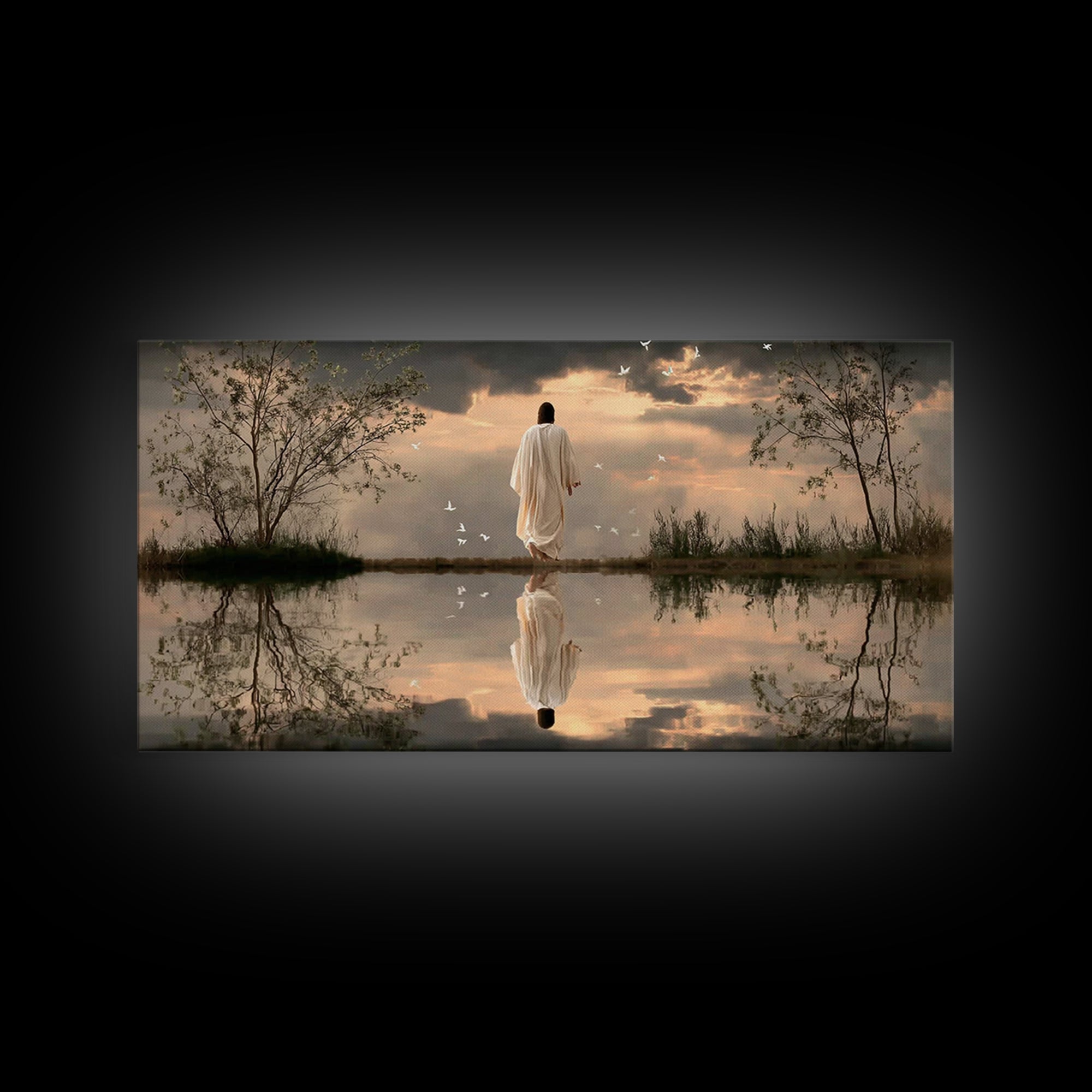 Path Of Peace – Framed Canvas Print – Christian Wall Art – Jesus Painting – Christian Art Canvas – Modern Christian Art