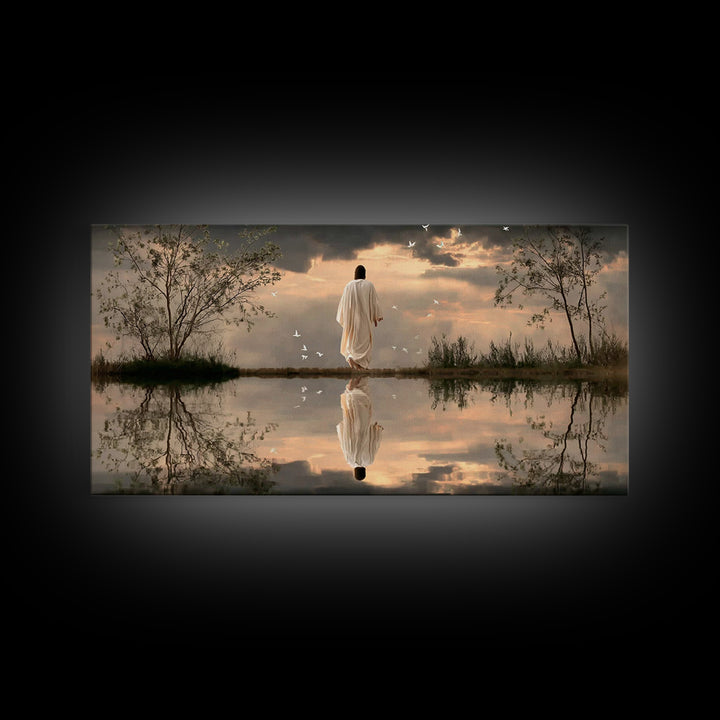 Path Of Peace – Framed Canvas Print – Christian Wall Art – Jesus Painting – Christian Art Canvas – Modern Christian Art