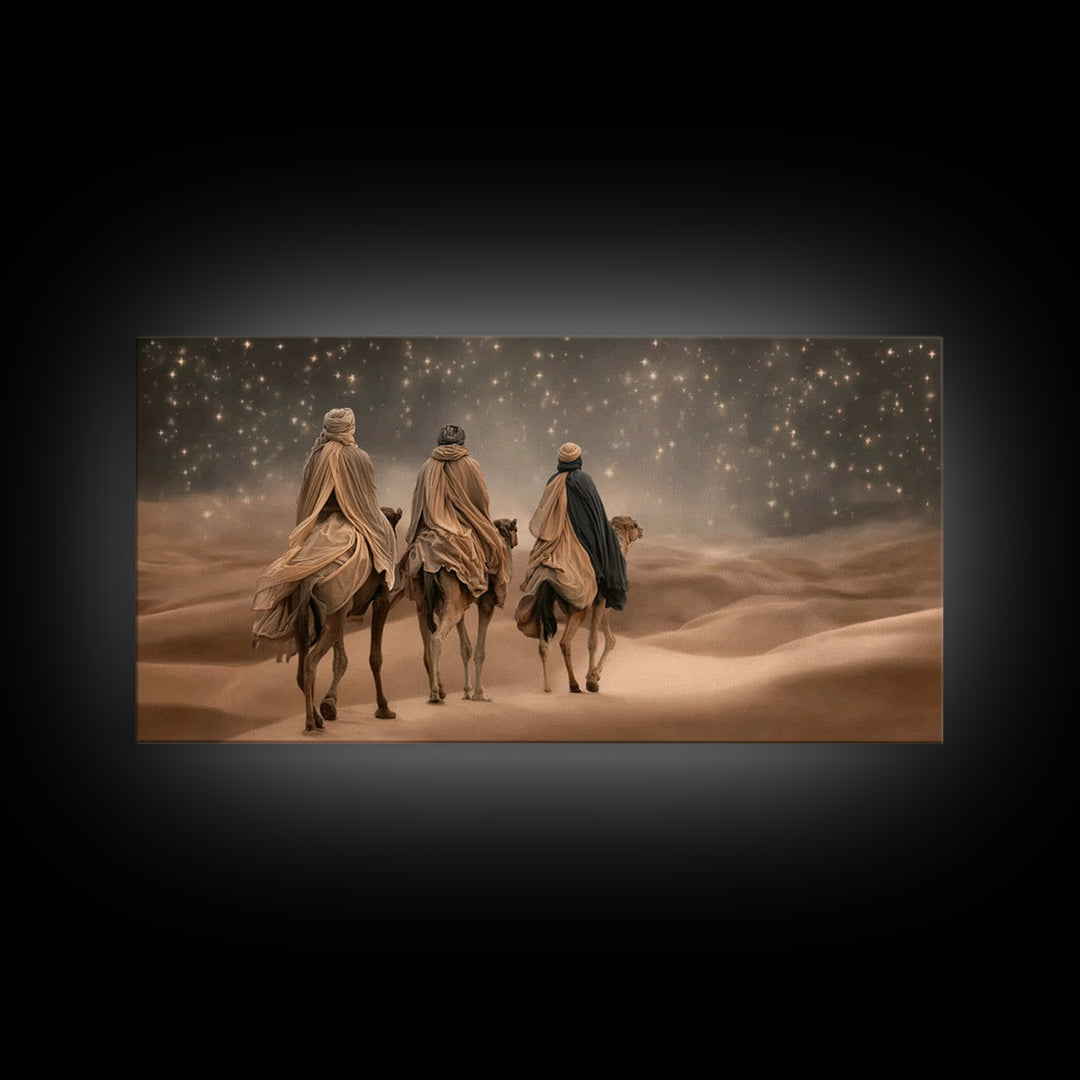 Three Kings Path – Framed Canvas Print – Christmas Wall Art – Christian Art Canvas – Jesus Christmas Art – Christian Painting – Christmas A