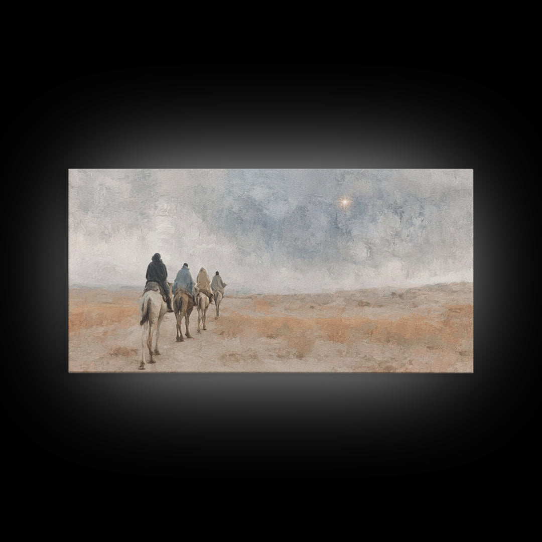 Journey Of Faith – Framed Canvas Print – Christian Art Canvas – Christmas Wall Art – Christian Christmas Art – Christian Gift – Jesus Paint