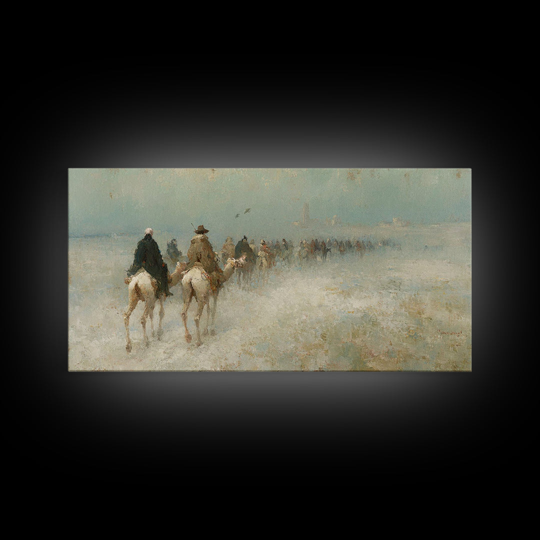 Wilderness Caravan Hope – Framed Canvas Print – Christian Christmas Art – Christian Art Canvas – Christmas Wall Art – Christian Painting –