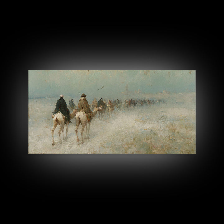 Wilderness Caravan Hope – Framed Canvas Print – Christian Christmas Art – Christian Art Canvas – Christmas Wall Art – Christian Painting –