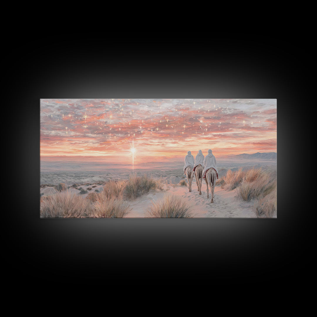 The Guiding Star – Framed Canvas Print – Christian Wall Art – Christian Art Canvas – Christian Christmas Art – Jesus Painting
