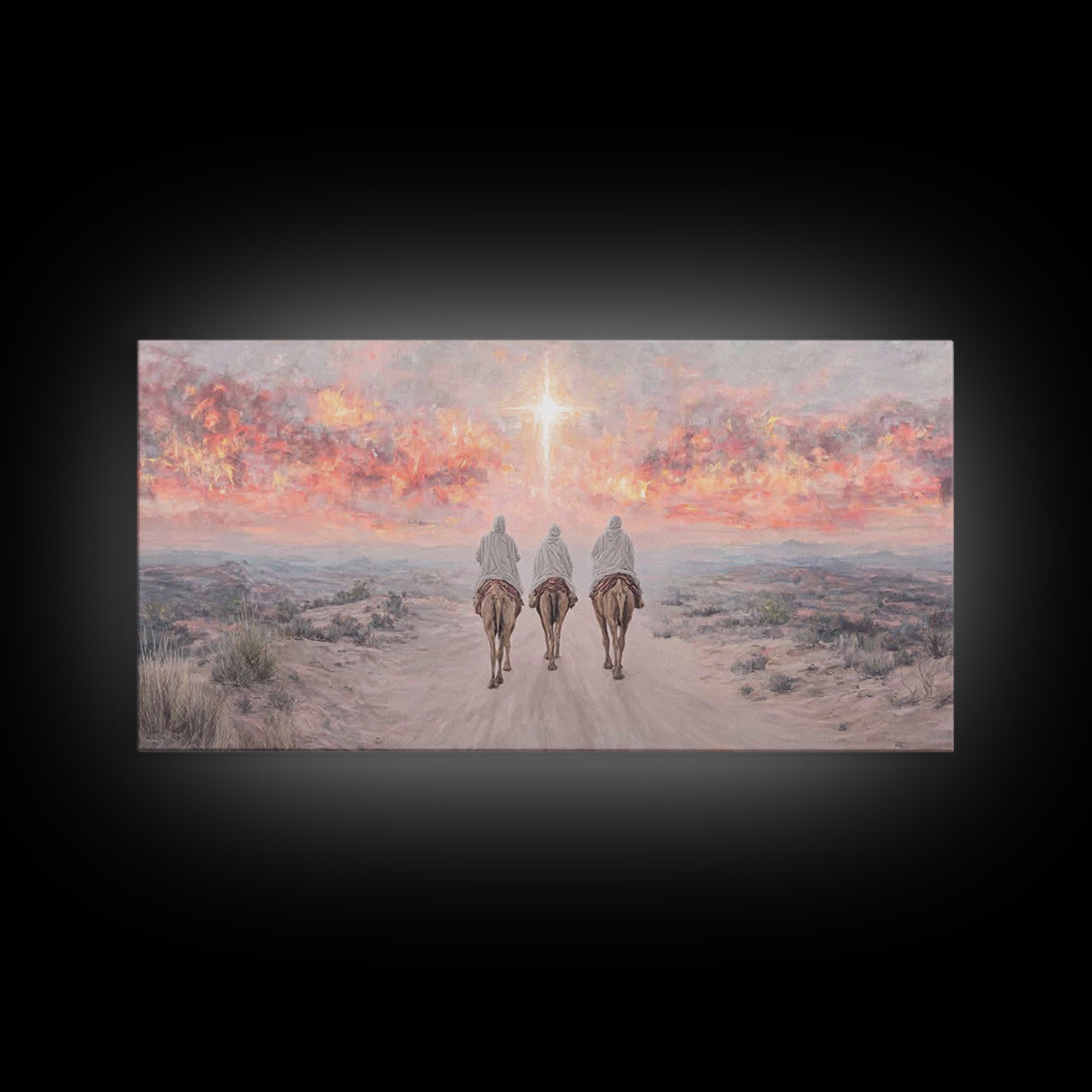 Pilgrims Of Hope | Framed Canvas Print | Christian Christmas Art | Christian Art Canvas | Christmas Wall Art | Modern Christian Art | Chris