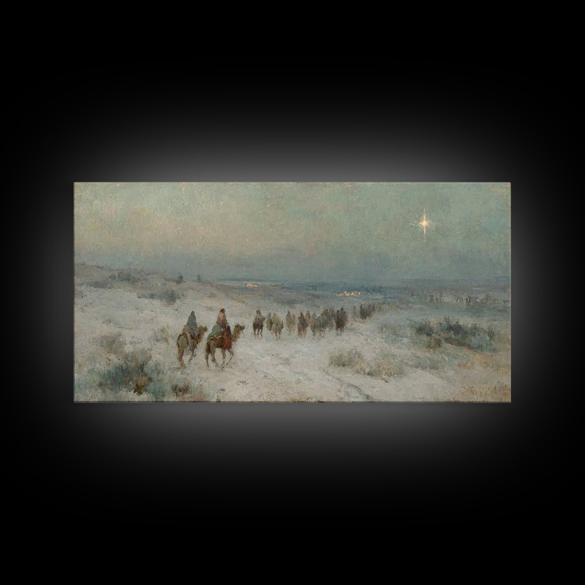 Light Of Bethlehem | Framed Canvas Print | Christian Wall Art | Christmas Art Prints | Christian Art Canvas | Vintage Christmas Art | Chris