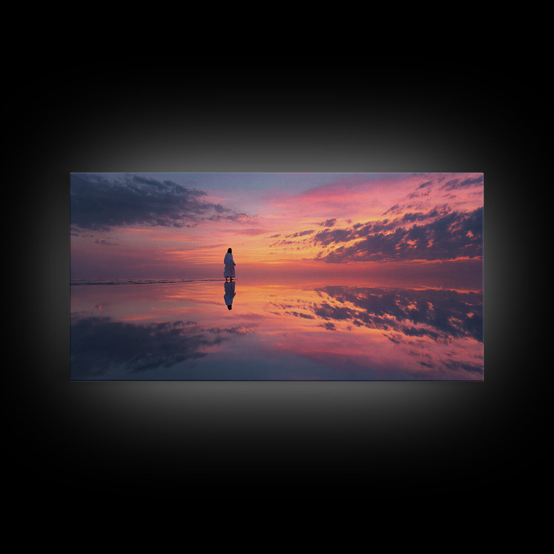 Radiant Horizon – Framed Canvas Print – Christian Art Canvas – Jesus Painting – Large Christian Art – Modern Christian Painting