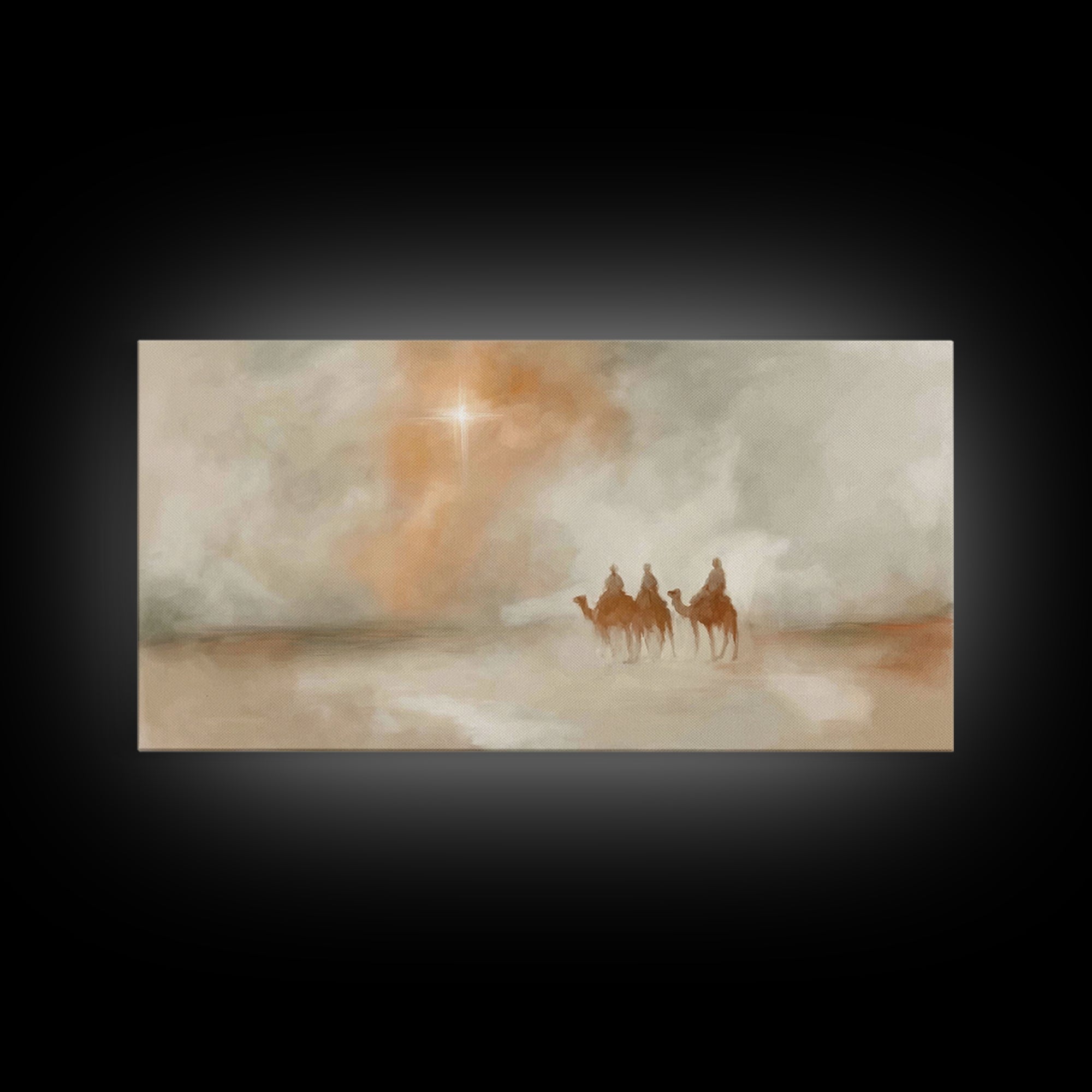Wandering Kings – Framed Canvas Print – Christian Art Canvas – Christian Wall Art – Christmas Art Prints – Christian Christmas Art – Subtle