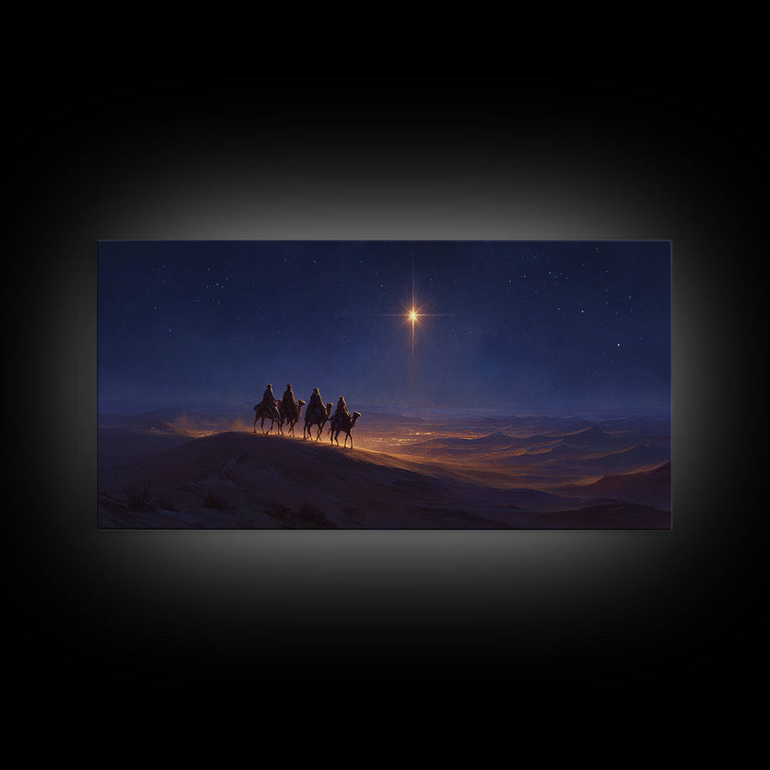 Guiding Star – Framed Canvas Print – Christian Wall Art – Christmas Art – Jesus Christmas Art – Christian Gift Ideas – Christmas Canvas Wal
