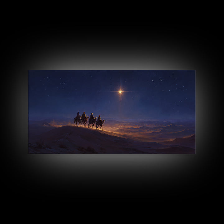 Guiding Star – Framed Canvas Print – Christian Wall Art – Christmas Art – Jesus Christmas Art – Christian Gift Ideas – Christmas Canvas Wal