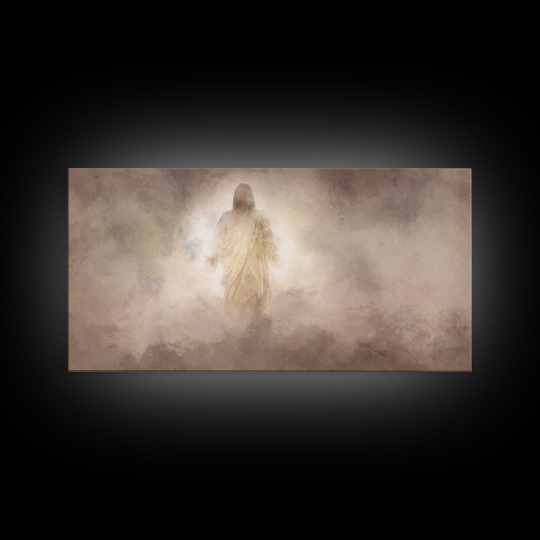 Heavenly Glory | Framed Canvas Print | Christian Art Canvas | Jesus Painting | Christian Wall Art | Christian Decor | Modern Christian Art