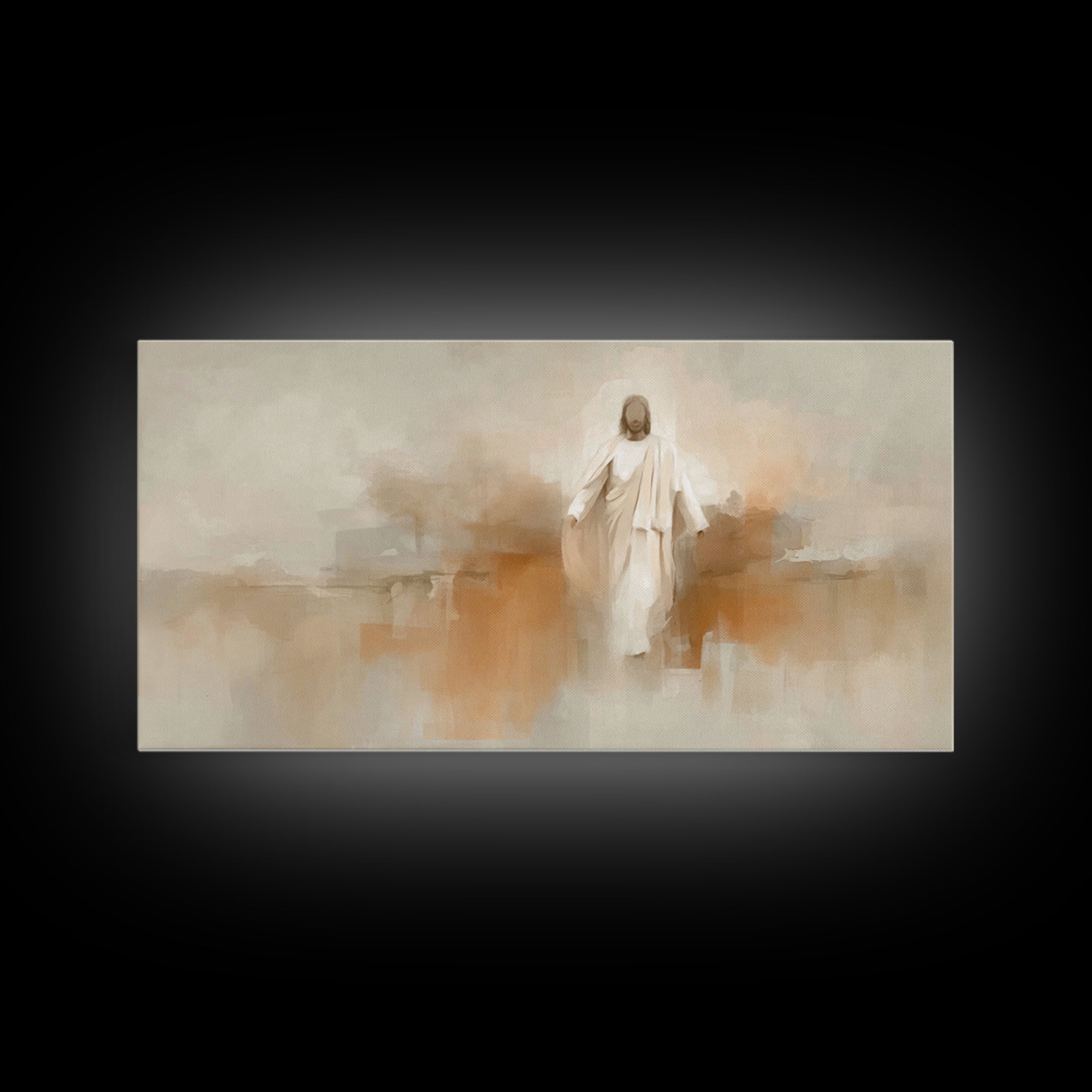 Risen Radiance | Framed Canvas Print | Christian Art Work | Jesus Paintings | Modern Christian Art | Christian Wall Art | Large Jesus Paint
