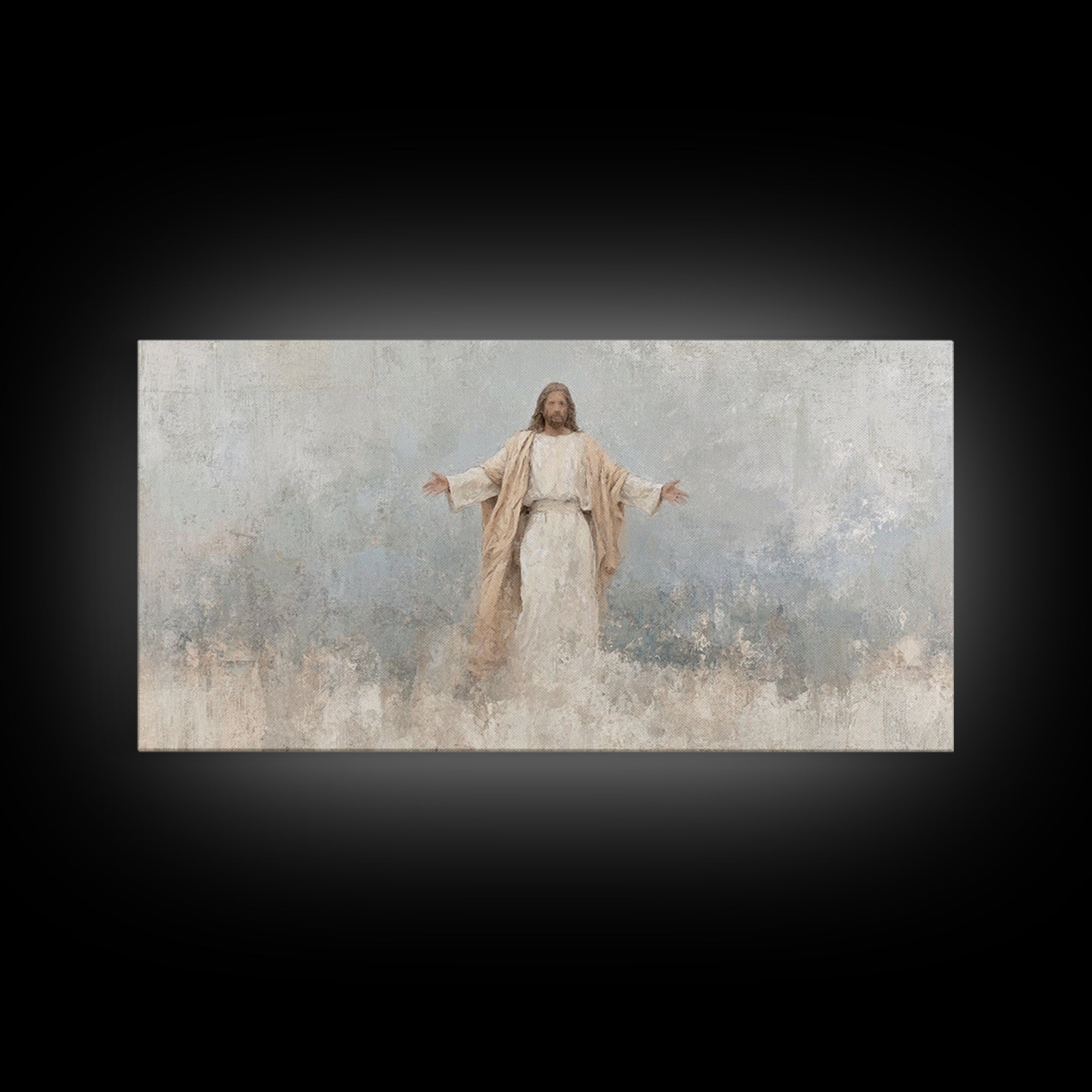 Heavenly Passage | Framed Canvas Print | Christian Art Canvas | Christian Wall Art | Jesus Art Print | Christian Gift | White Christmas Art