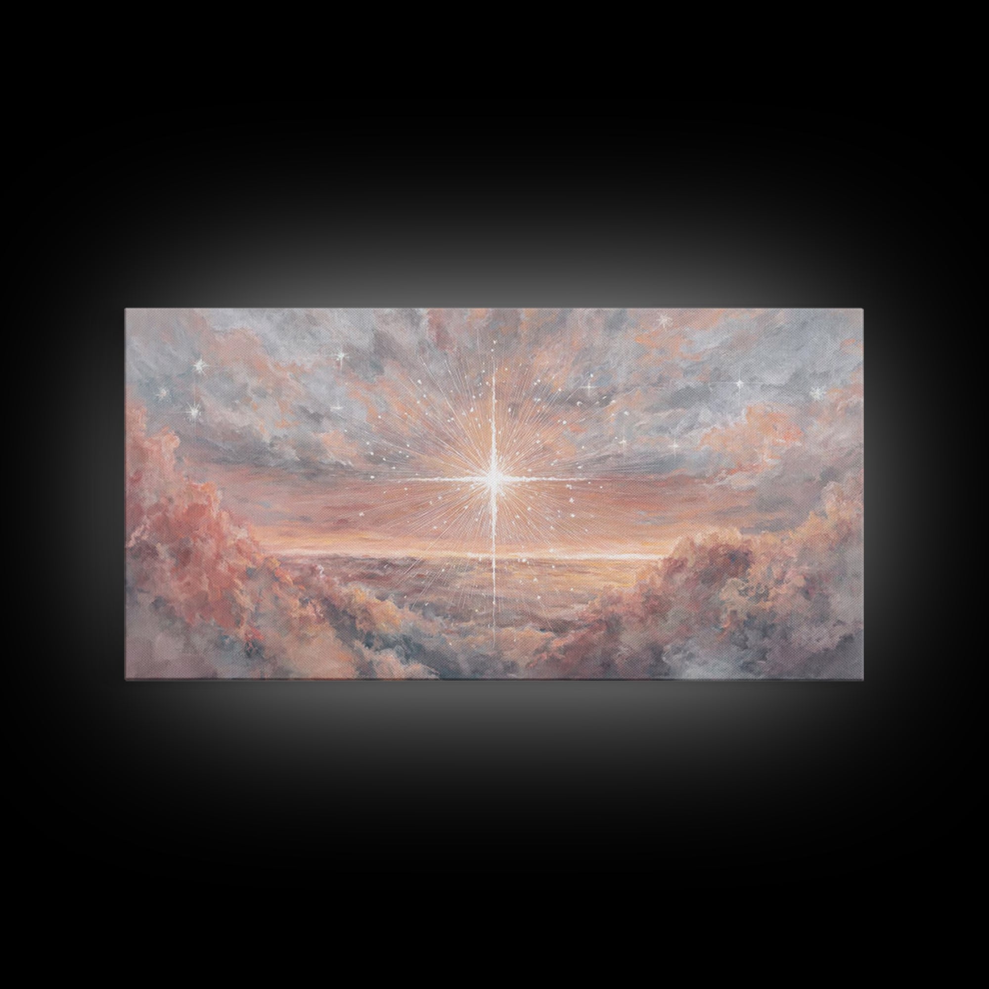 Divine Welcome, Framed Canvas Print, Christian Art Prints, Christian Wall Art, Jesus Painting, Large Christian Painting, Christian Christma