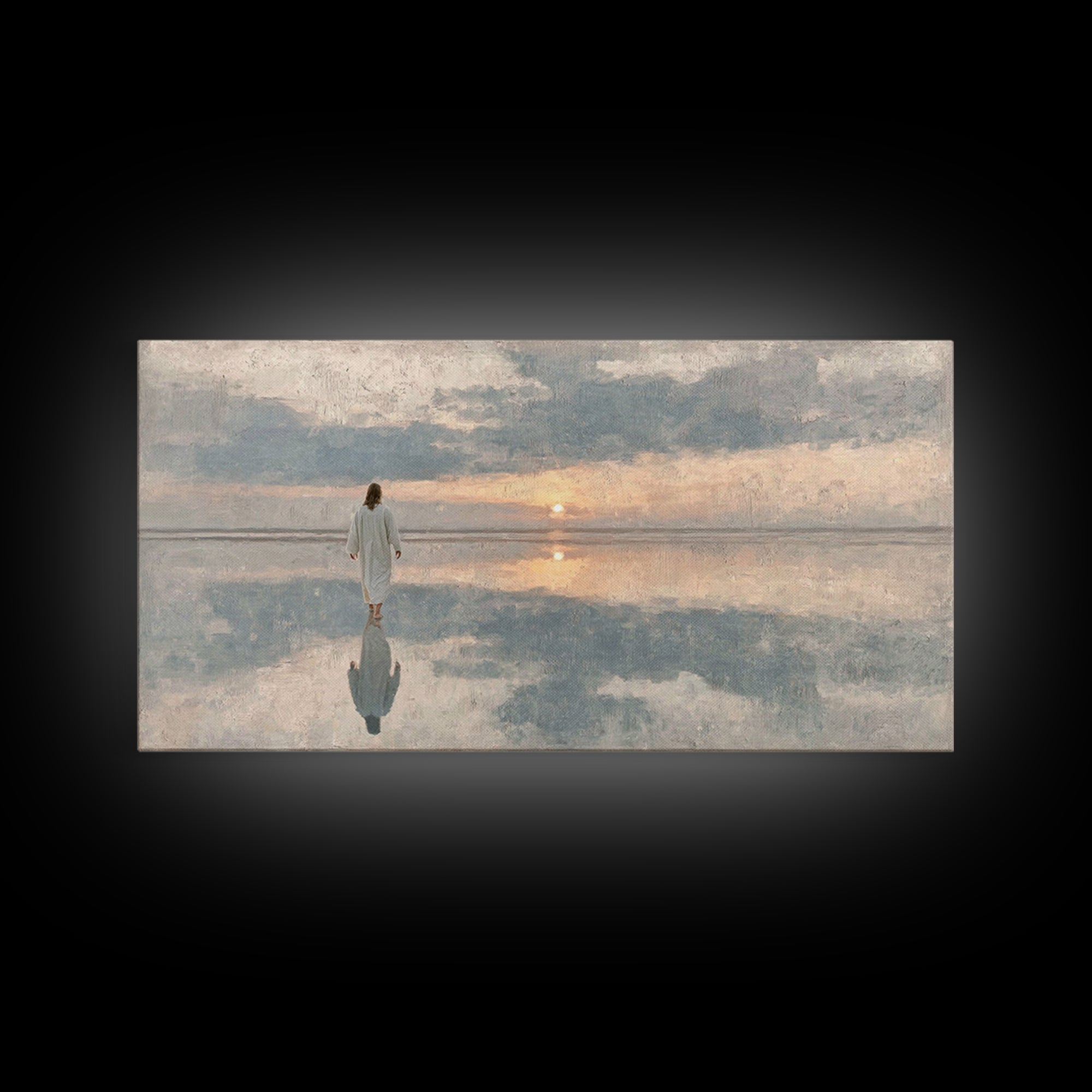 Dawn Of Mercy – Framed Canvas Print – Christian Art Print – Christian Wall Art – Jesus Art Print – Subtle Christian Paintings