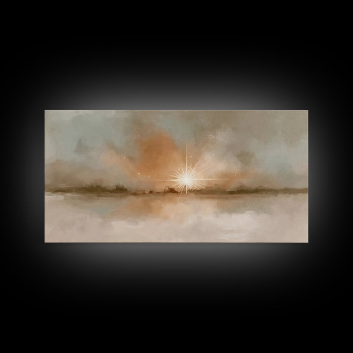 Dawn Star Light – Framed Canvas Print – Christian Wall Art – Christian Art Canvas – Christmas Art – Moody Christmas Art – Christian Decor