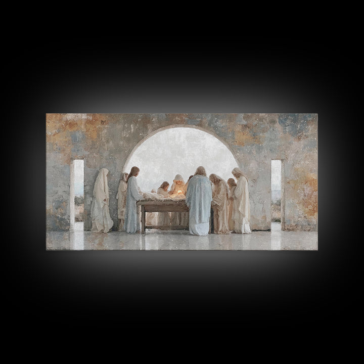 Heavenly Host Dawn | Framed Canvas Print | Christian Art Canvas | Jesus Painting | Christmas Wall Art | Christian Christmas | Christian Dec