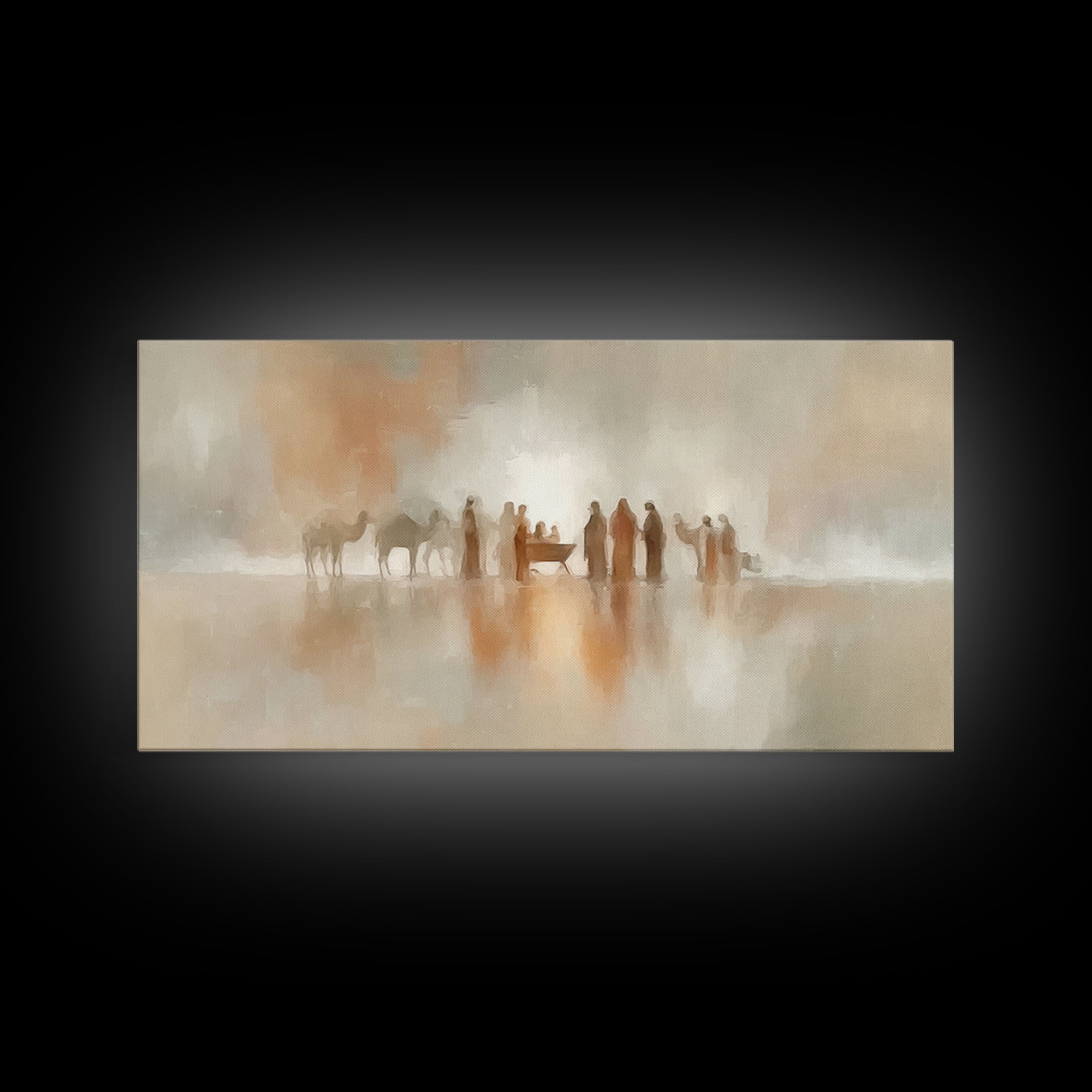 Bethlehem Stillness, Framed Canvas Print, Christian Art Canvas, Jesus Painting, Christmas Art, Christian Christmas, Christian Decor