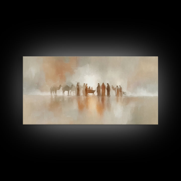 Bethlehem Stillness, Framed Canvas Print, Christian Art Canvas, Jesus Painting, Christmas Art, Christian Christmas, Christian Decor