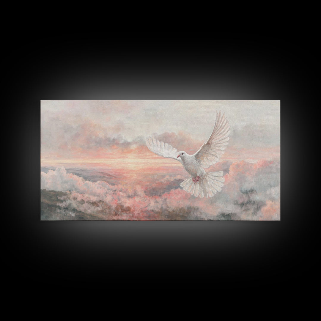 Spirit Of Light – Framed Canvas Print – Christian Wall Art – Christian Art Print – White Christmas Art – Christian Christmas Art