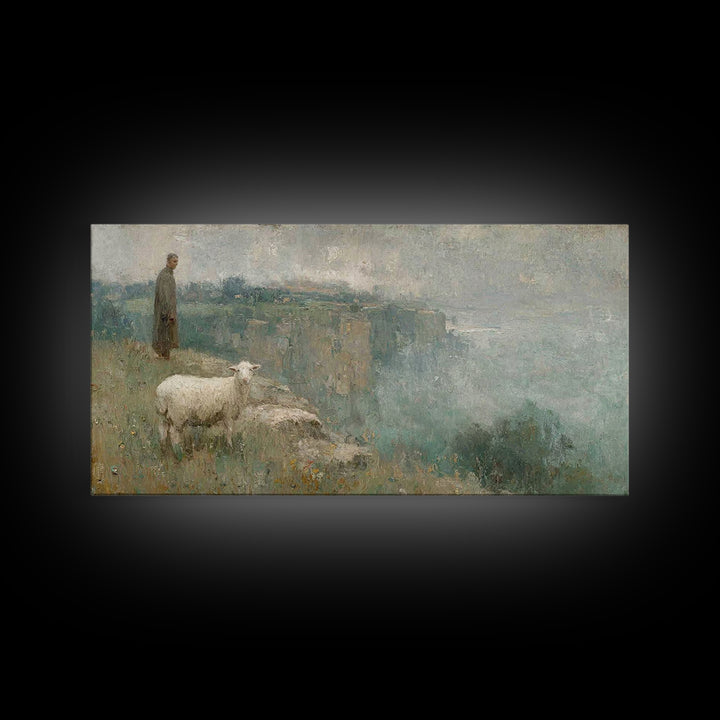 Silent Nativity Glow – Framed Canvas Print – Christian Art Canvas – Christmas Art Prints – Christian Christmas Decor – Modern Christian Pai