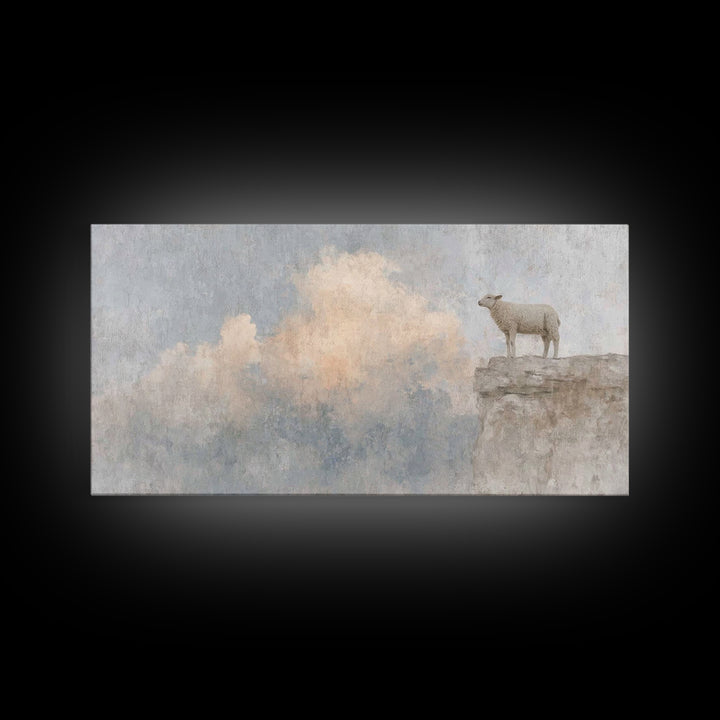Shepherd’s Vigil – Framed Canvas Print – Christian Wall Art – Christian Art Work – Subtle Christian Art – Pastoral Scenery – Christian Gift