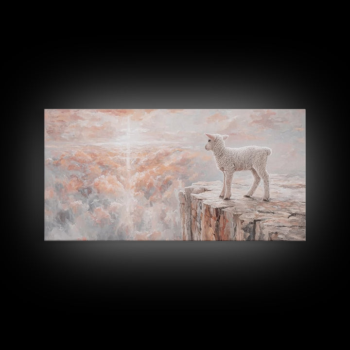 Heavenly Lamb - Framed Canvas Print - Christian Wall Art - Christian Art Canvas - Pastoral Scenery - Christian Christmas Art - Christian De
