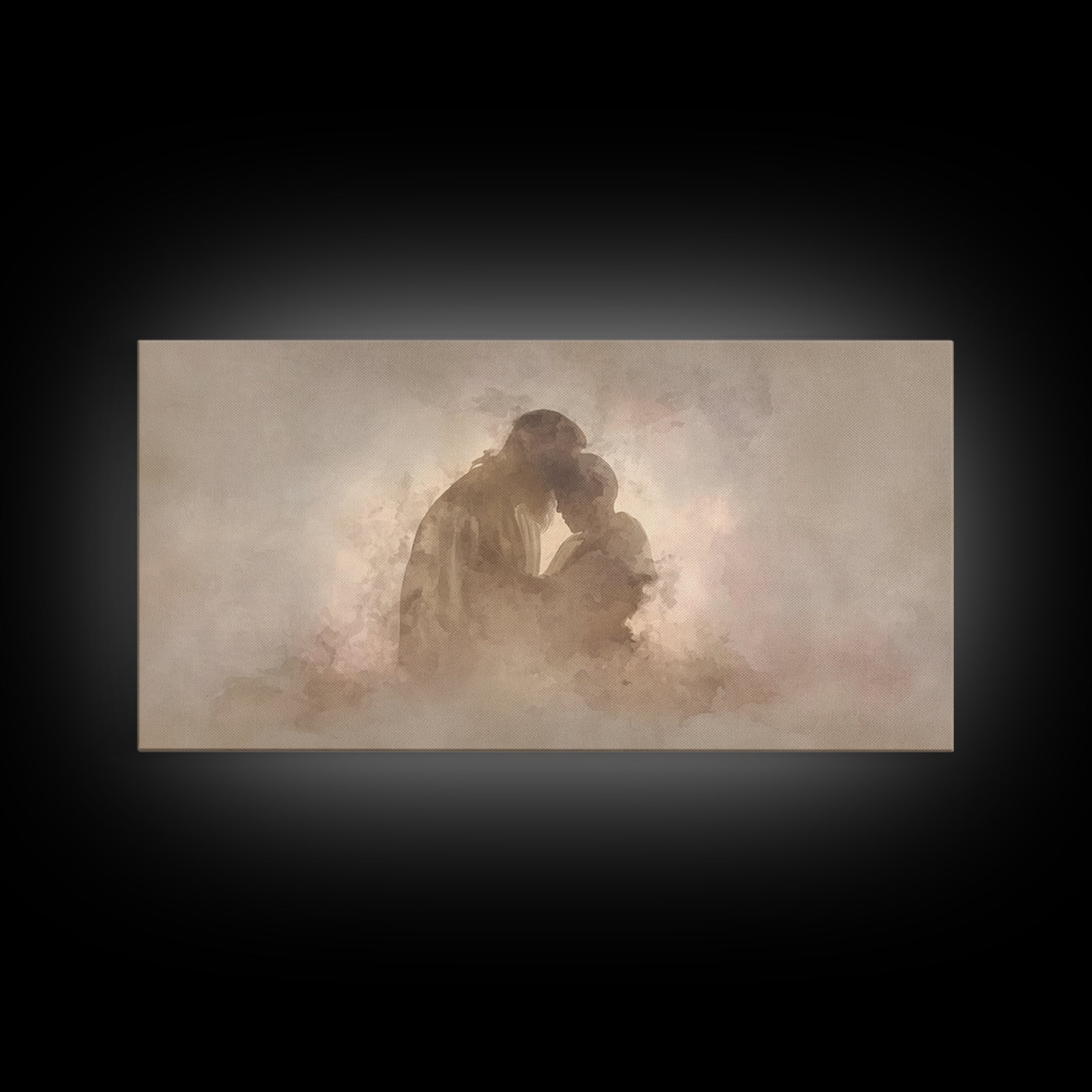 Sacred Comfort - Framed Canvas Print - Christian Art Canvas - Jesus Art Print - Christian Wall Art - Christmas Art Work - Christian Decor