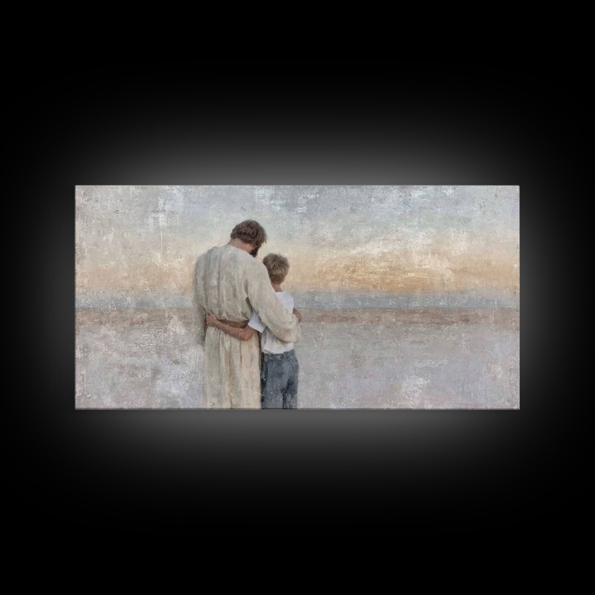 Guiding Peace - Framed Canvas Print - Christian Art - Christian Decor - Christian Christmas Art - Jesus Painting - Christian Wall Art