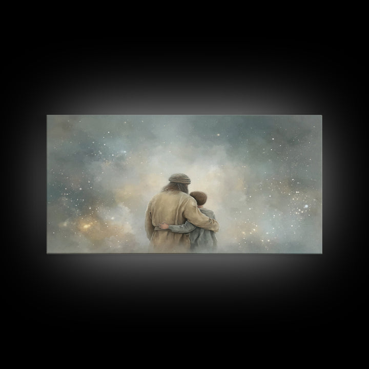 Horizon Blessing - Framed Canvas Print - Christian Art Work - Christian Art Canvas - Jesus Painting - Christian Decor - Christmas Art Print