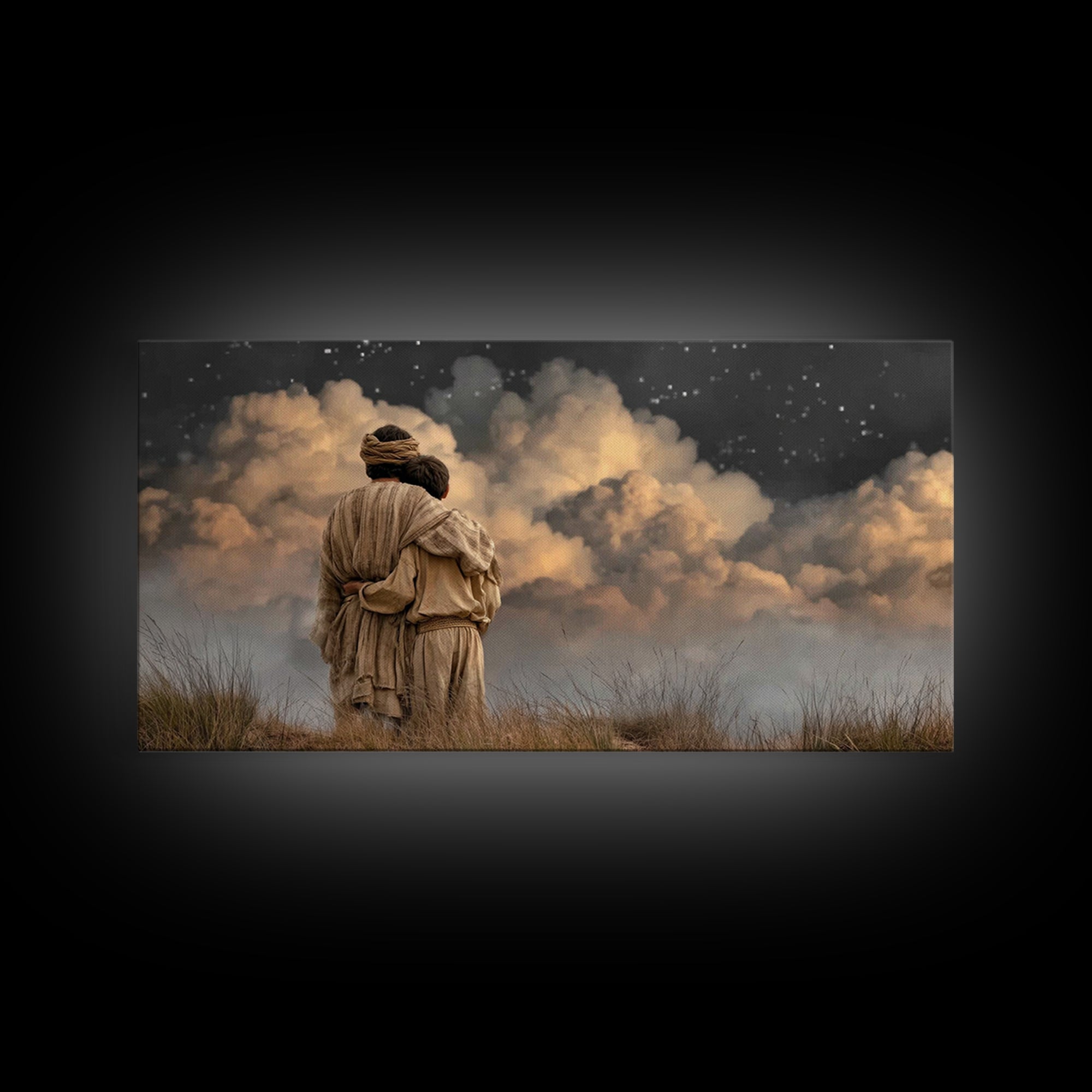 Starry Covenant - Framed Canvas Print - Christian Christmas Art - Christian Wall Art - Christian Decor - Jesus Painting - Christian Art Can