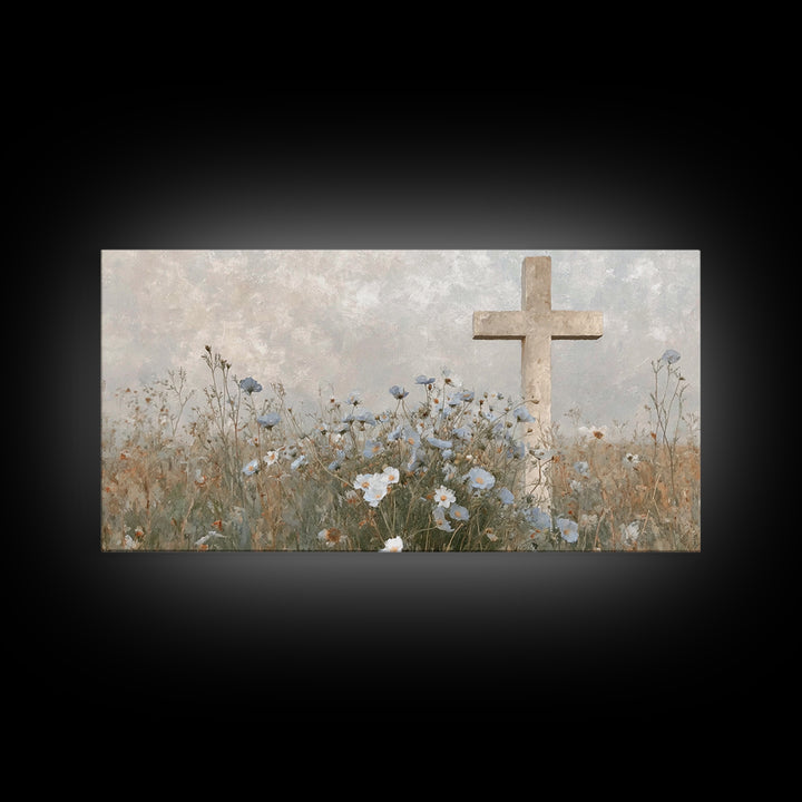 Blossoms Of Grace – Framed Canvas Print – Christian Wall Art – Christian Art Canvas – Jesus Painting – Vintage Christian Art – Christian De