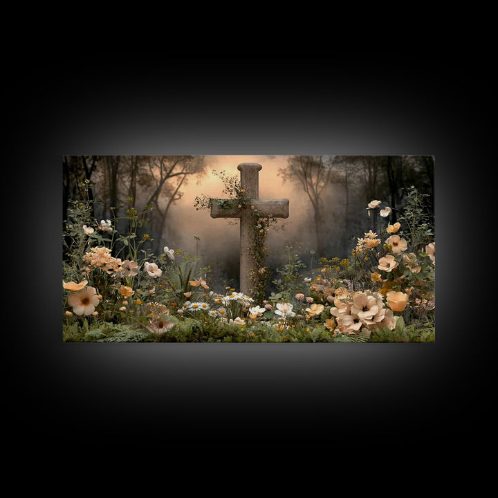 Garden Of Mercy – Framed Canvas Print – Christian Art – Christian Painting – Modern Christian Art – Jesus Canvas Art – Christian Gift Ideas