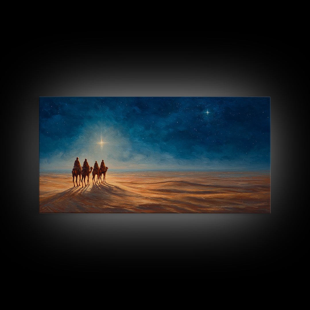 Three Kings Rising – Framed Canvas Print – Christian Art Canvas – Christian Wall Art – Christmas Art – Christian Christmas Art – Christian