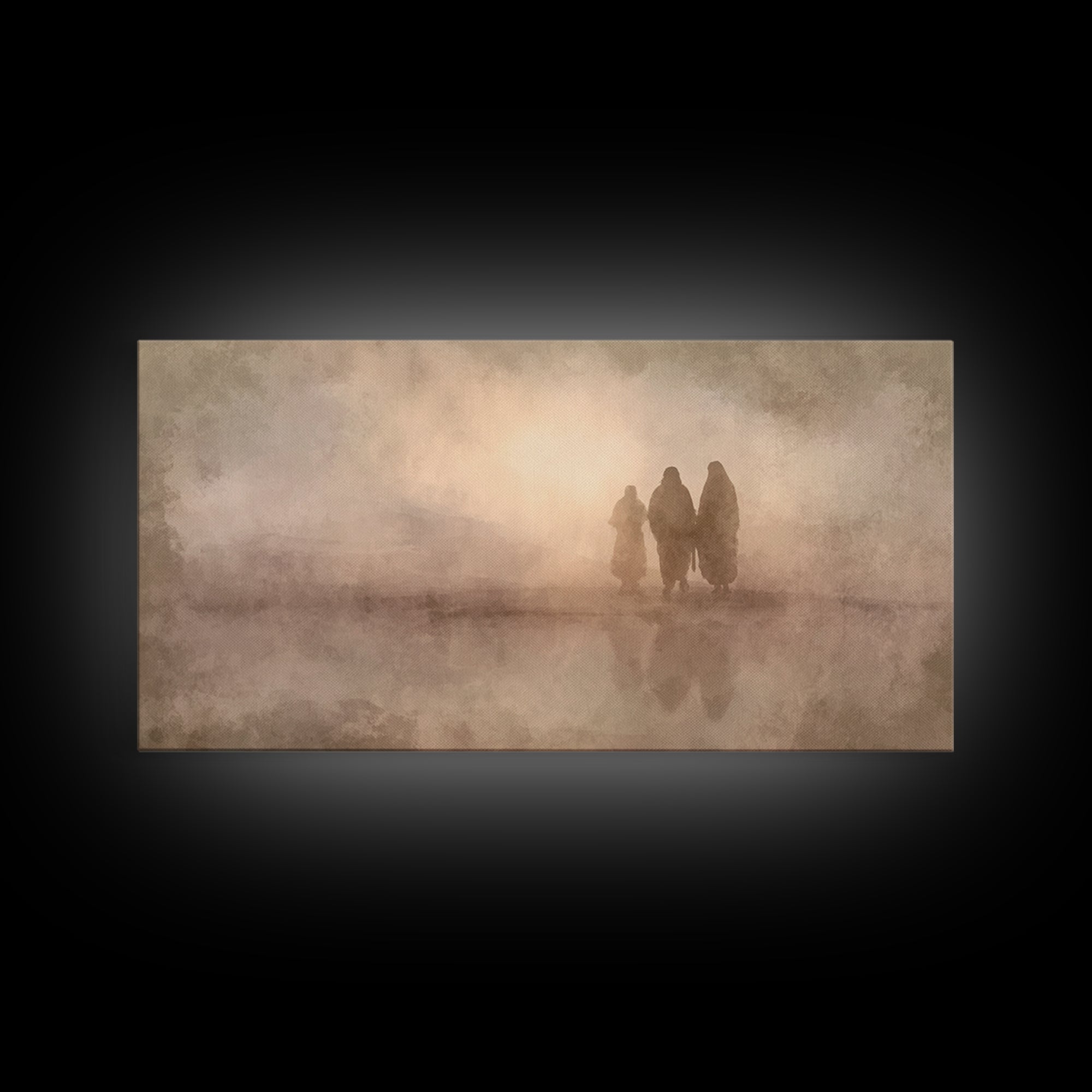Desert Pilgrimage, Framed Canvas Print, Christian Wall Art, Christian Art Canvas, Moody Christmas Art, Christian Decor, Faith Art