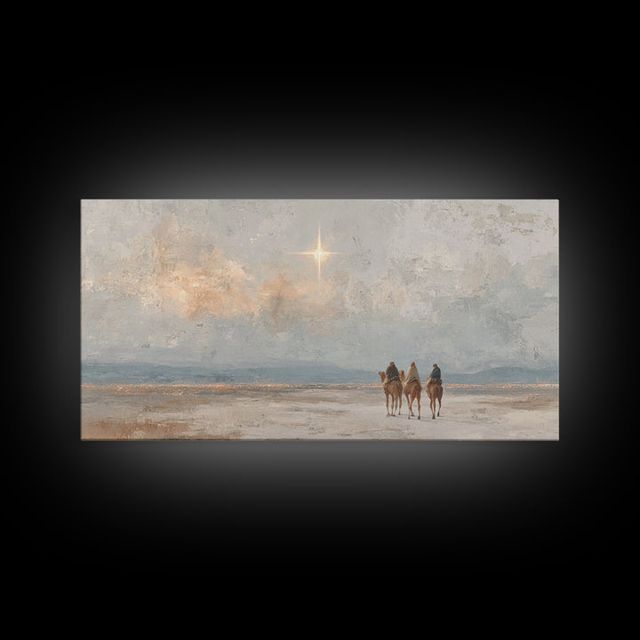 Starward Journey, Framed Canvas Print, Christmas Wall Art, Christian Art Canvas, Christian Christmas Art, Unique Christian Art, Christian G
