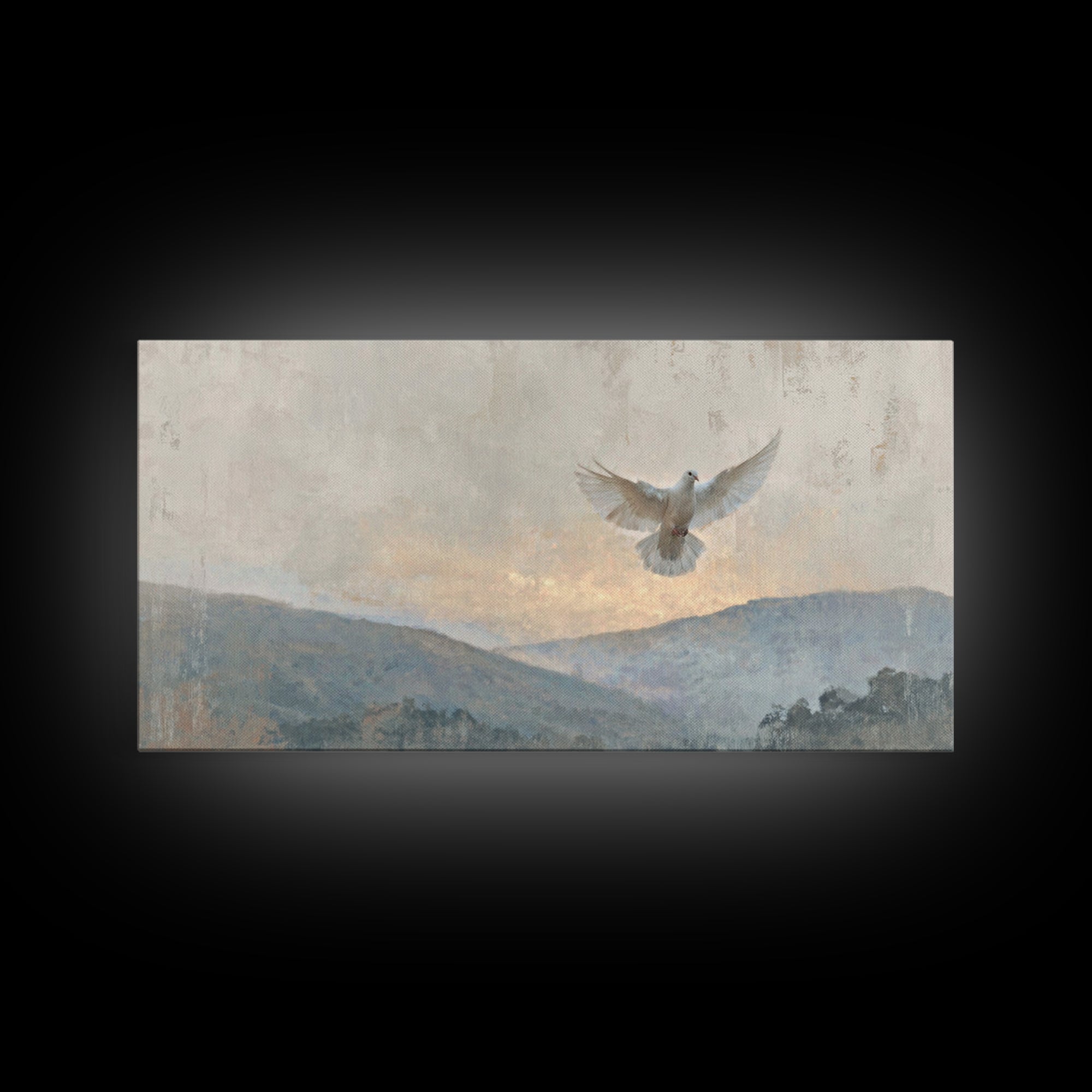 Heavenly Dove – Framed Canvas Print – Christian Wall Art – Christian Art Canvas – Christian Painting – Christmas Art – Christian Decor