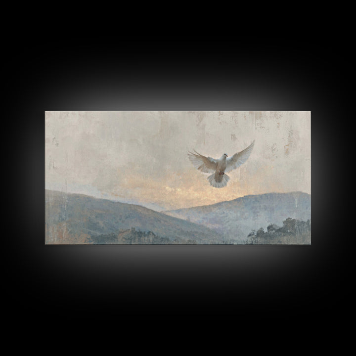 Heavenly Dove – Framed Canvas Print – Christian Wall Art – Christian Art Canvas – Christian Painting – Christmas Art – Christian Decor