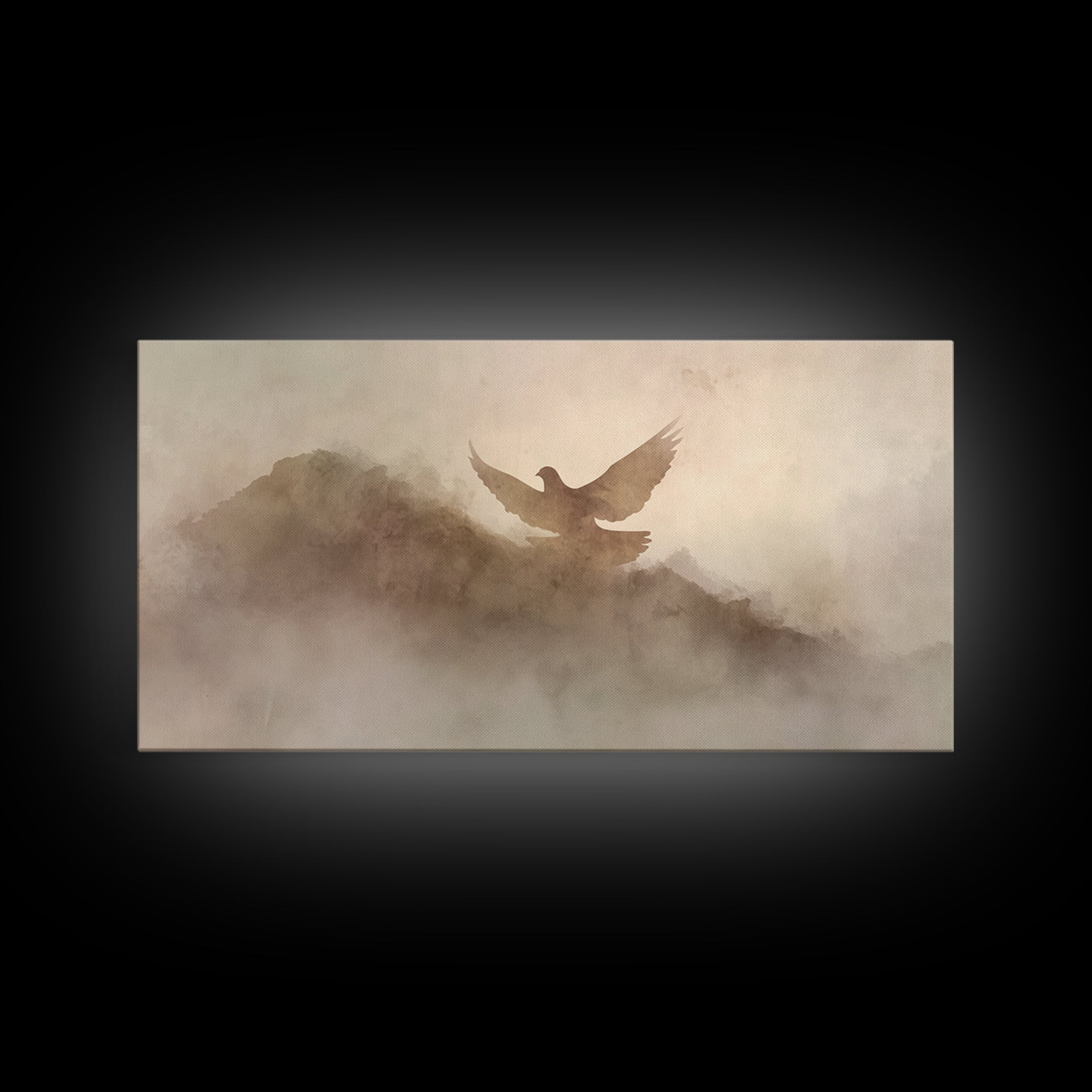 Misty Ascent – Framed Canvas Print – Christian Art Canvas – Christian Wall Art – Christmas Art – Christian Painting – Christian Decorations