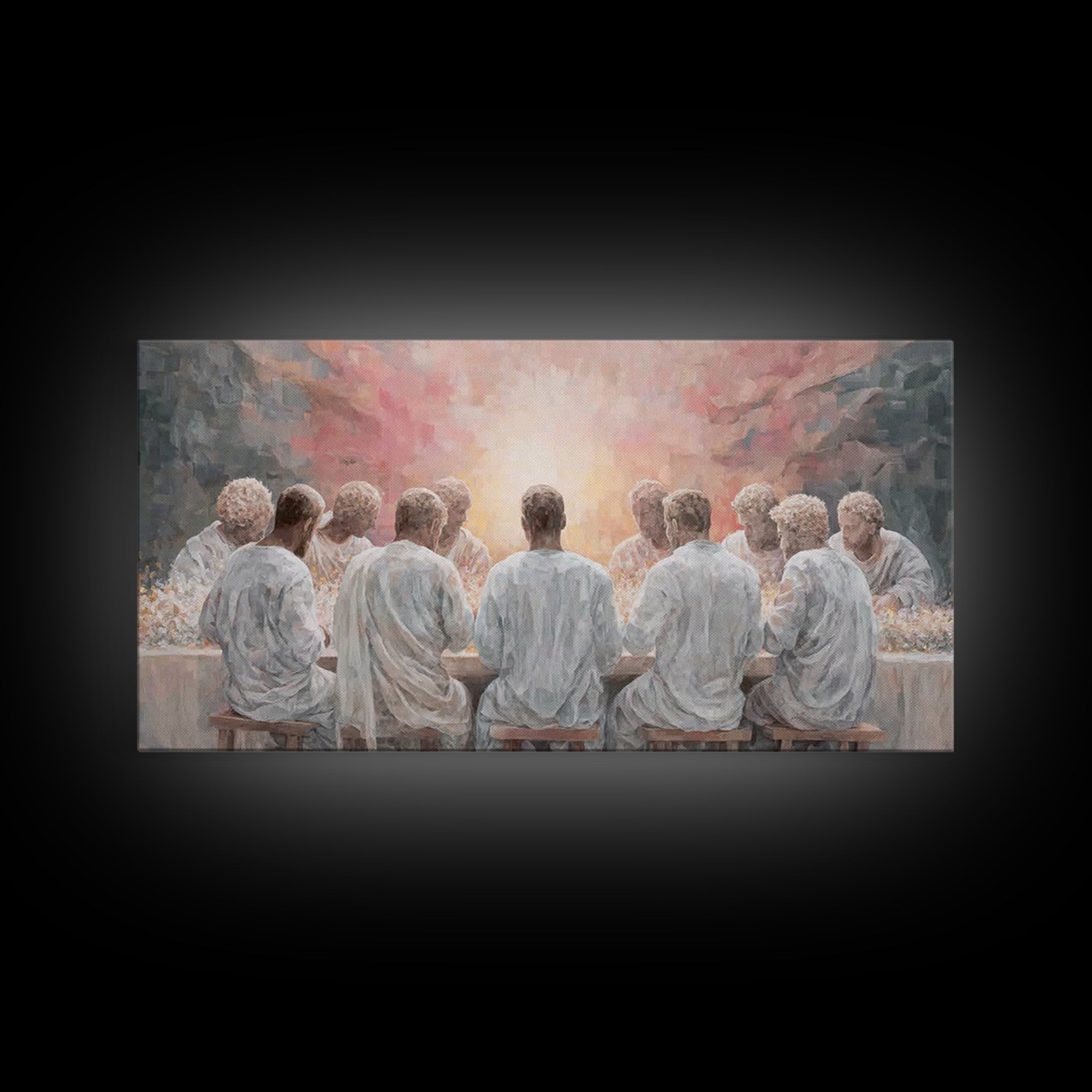 Supper Of Light – Framed Canvas Print – Christian Christmas Art – Christian Wall Art – Christian Art Canvas – Christian Art Print – Christi