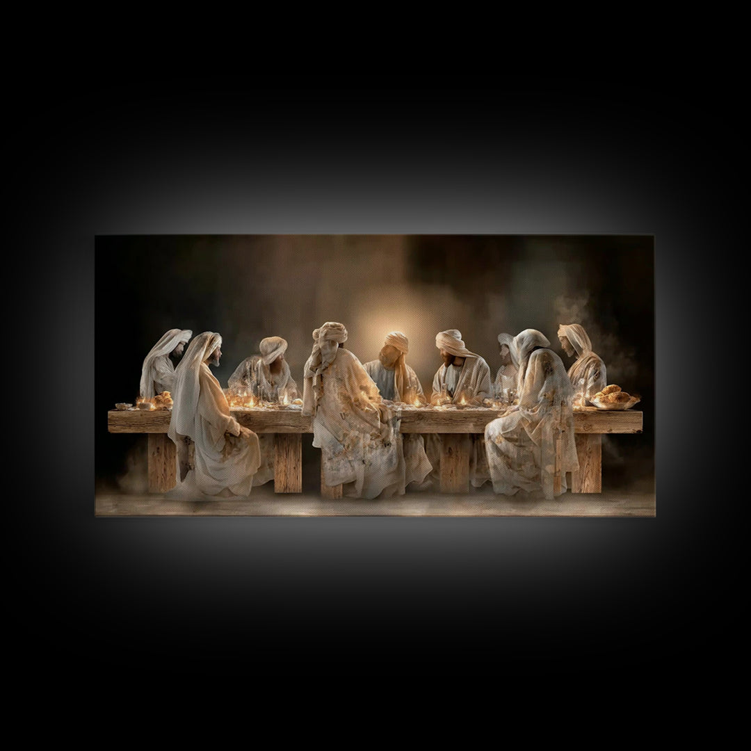 Sacred Gathering – Framed Canvas Print – Christian Art Canvas – Jesus Painting – Christian Wall Art – Christmas Art – Christian Decoration