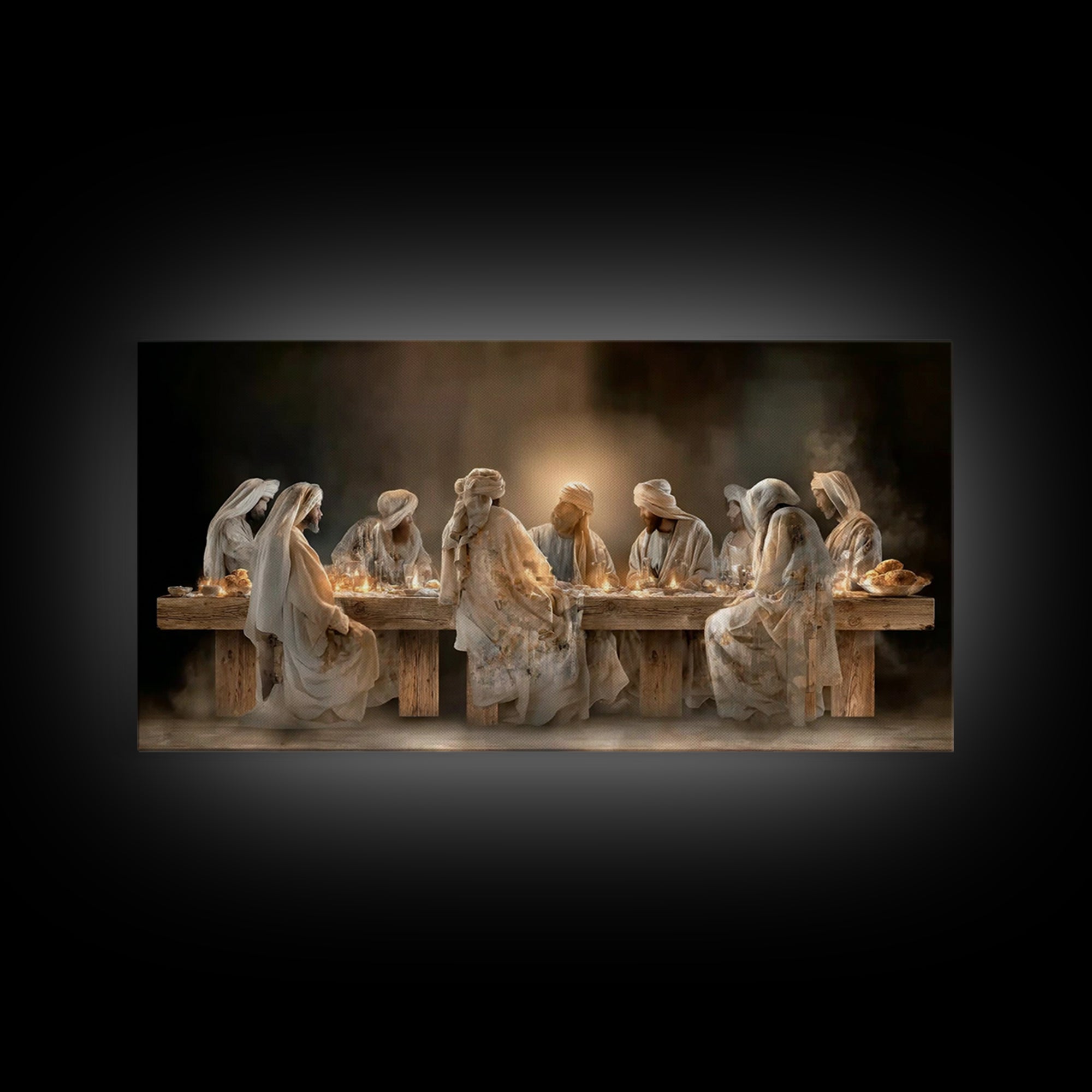 Sacred Gathering – Framed Canvas Print – Christian Art Canvas – Jesus Painting – Christian Wall Art – Christmas Art – Christian Decoration