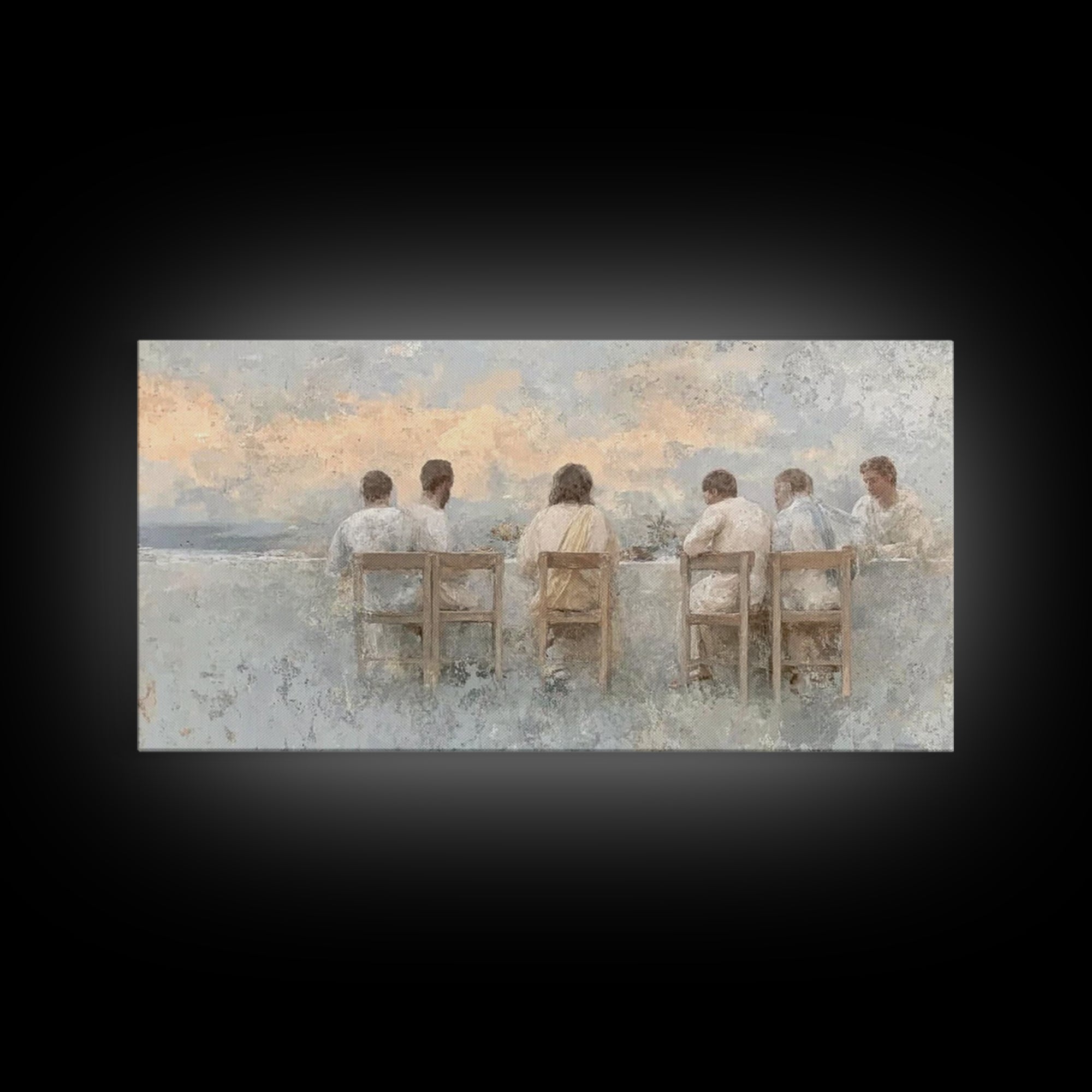 Evening Communion – Framed Canvas Print – Christian Painting – Christian Art Canvas – Christian Wall Art – Christian Christmas Art – Christ