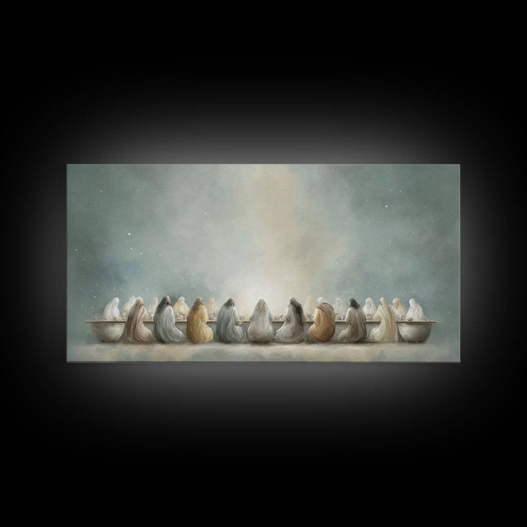 Last Supper Grace – Framed Canvas Print – Christian Art Canvas – Christian Art Print – Christian Wall Art – Christian Christmas Art – Chris