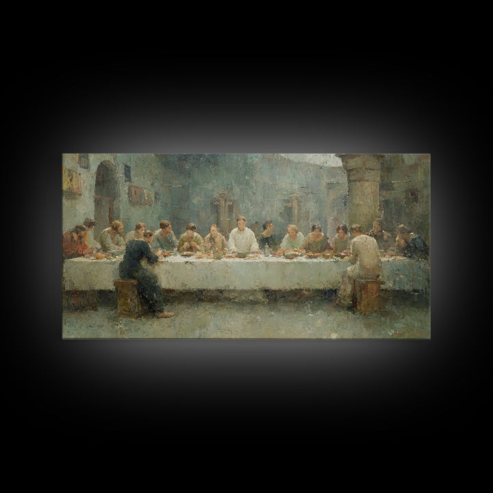 Silent Communion – Framed Canvas Print – Christian Wall Art – Jesus Painting – Christian Art Canvas – Christian Christmas Art – Christian D