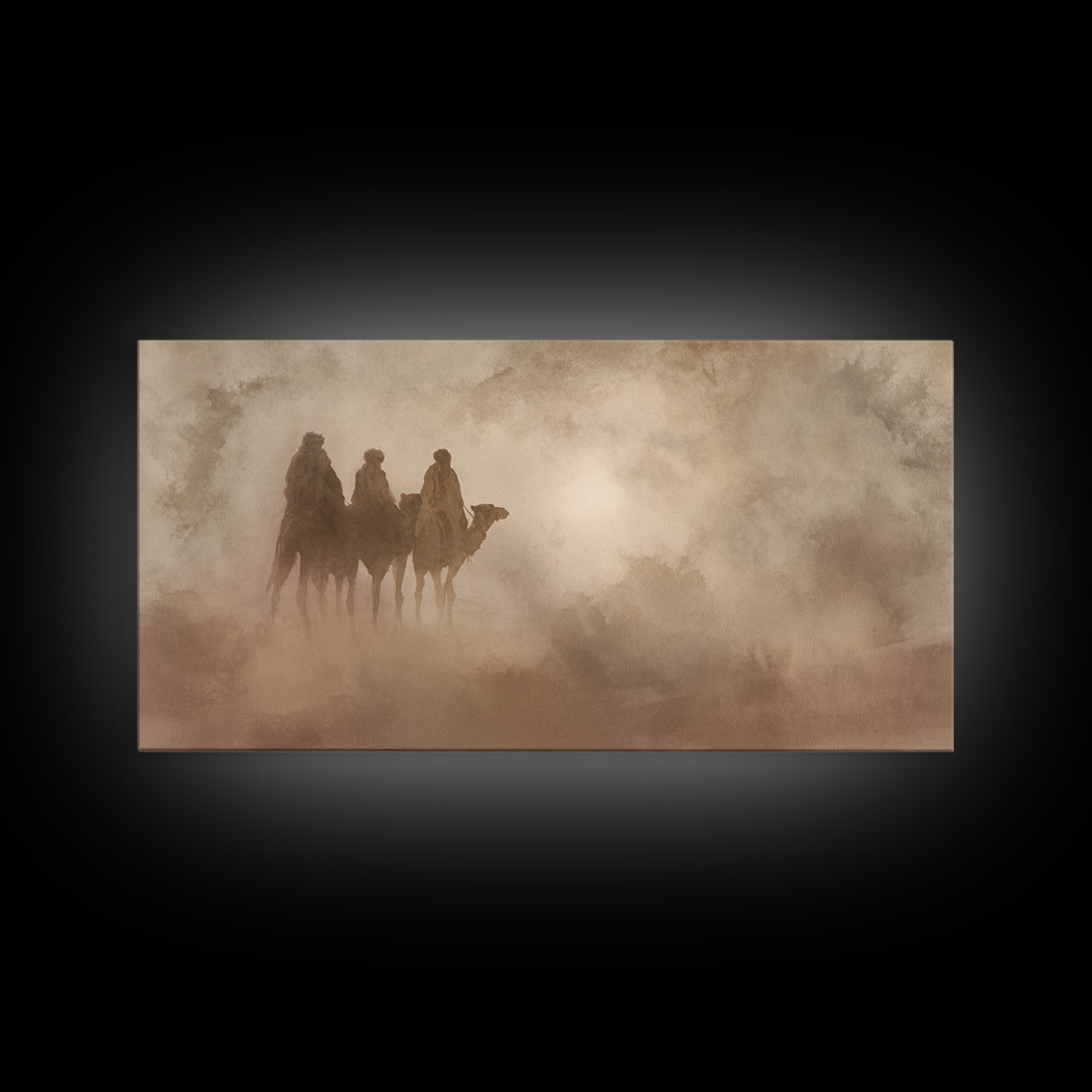 Desert Pilgrims – Framed Canvas Print – Christian Wall Art – Christian Art Canvas – Christmas Art – Christian Christmas Decor – Christian G
