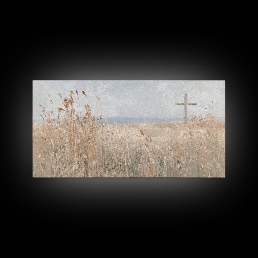 Horizon Of Mercy – Framed Canvas Print – Christian Art Print – Christian Wall Art – Christian Art Canvas – Christian Decor – Minimalist Chr