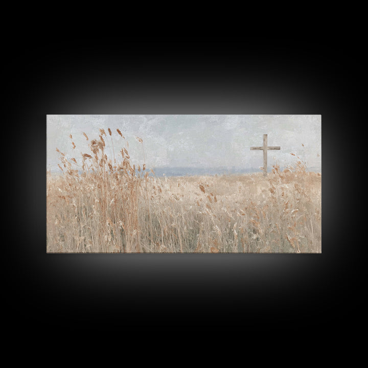 Horizon Of Mercy – Framed Canvas Print – Christian Art Print – Christian Wall Art – Christian Art Canvas – Christian Decor – Minimalist Chr